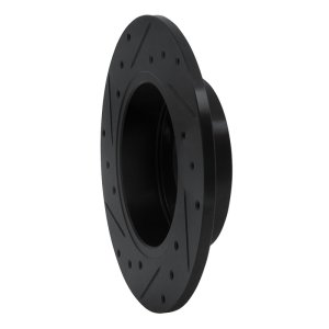 Audi 5000S Quattro Brake Rotor (1) - Rear Right - R1 Concepts - Drilled & Slotted - Black - `85-`00
